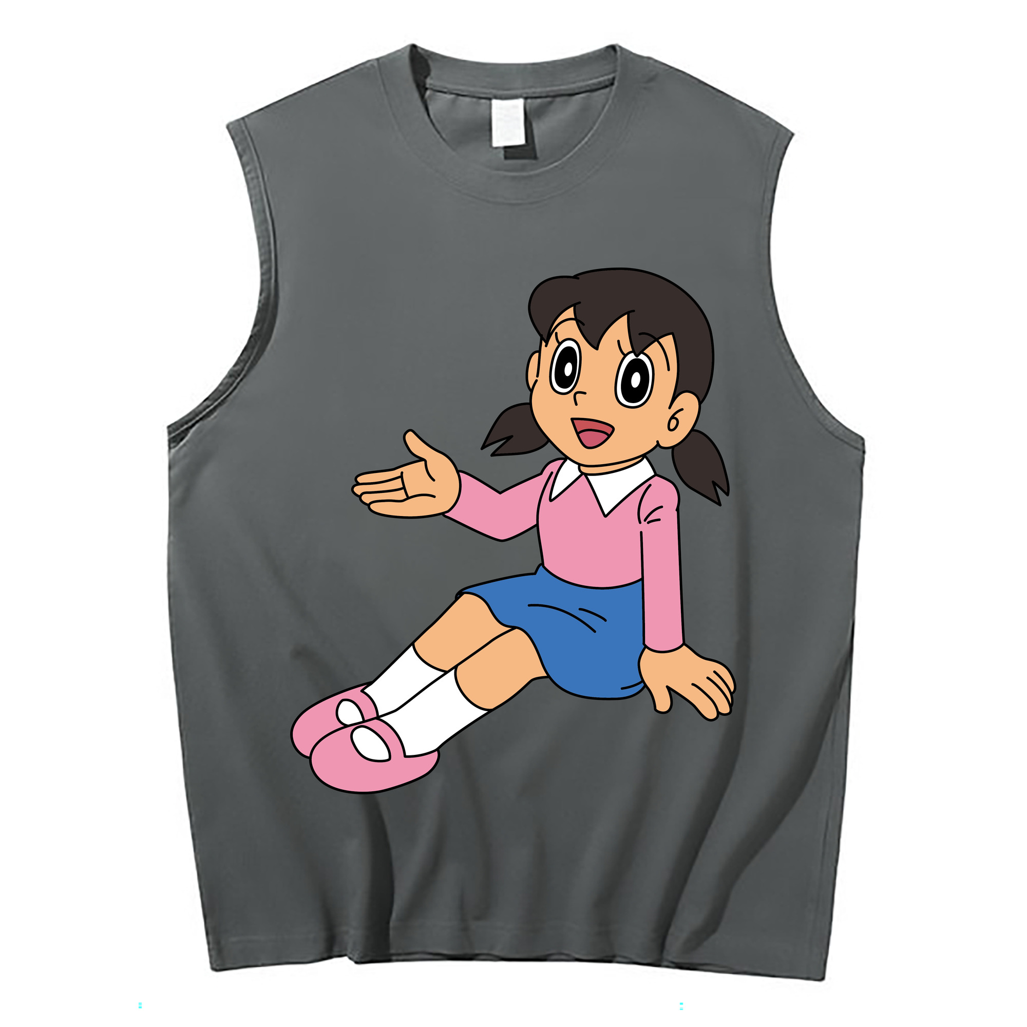 （画像用） ドラえもん みなもと しずか Doraemon Shizuka Minamoto コットン100％タンクトップ（フロントプリント）